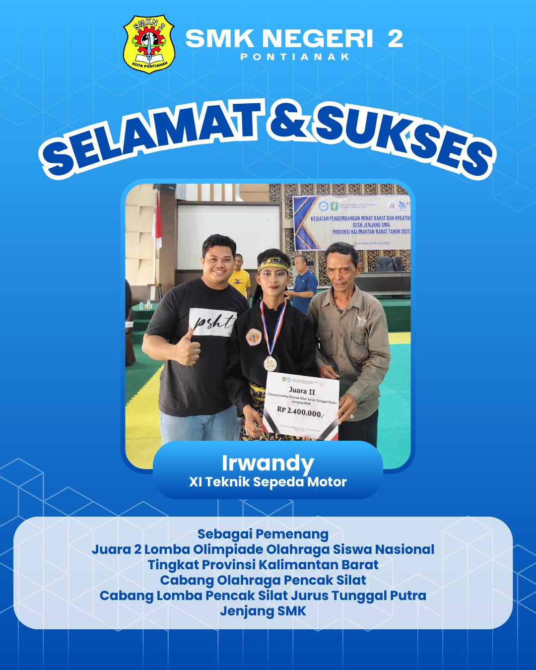Juara 2 Kegiatan O2SN Tingkat Prov. Kalbar